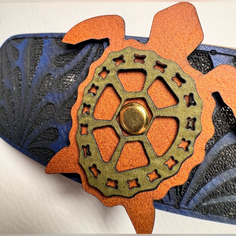 Handmade by me Leather Turtle or Hummingbird Hair Clip NEW made to order - Picture 12 of 14
